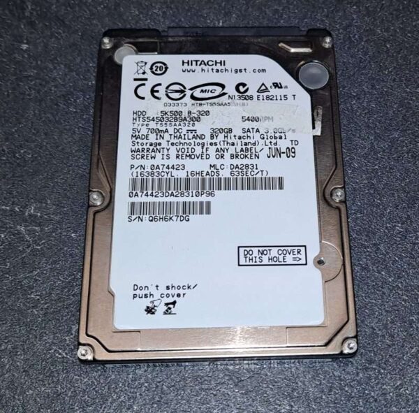 Disque dur Hitachi 320 Go 5k500.b-320 hts545032b9a300 Sata 2.5 pouces