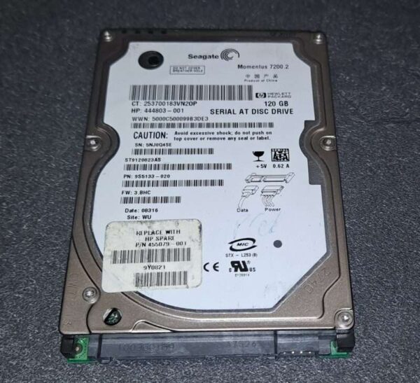 Disque dur Seagate ST9120823AS 120gb Sata 2.5 pouces