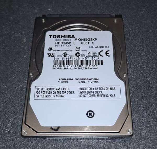 Disque Dur Toshiba MK6459GSXP 640 Go - SATA 2 - 2.5