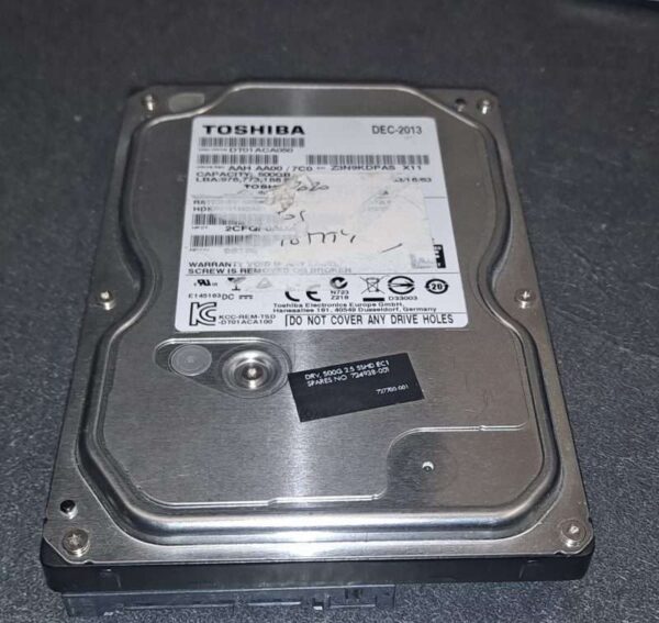 Disque Dur Toshiba 500Go SATA 3.5" DT01ACA050