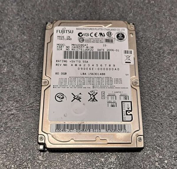 Disque dur Fujitsu MHV2080AT - CA06557 PCB CA26332 - B42204BA 80 Go 2.5" IDE