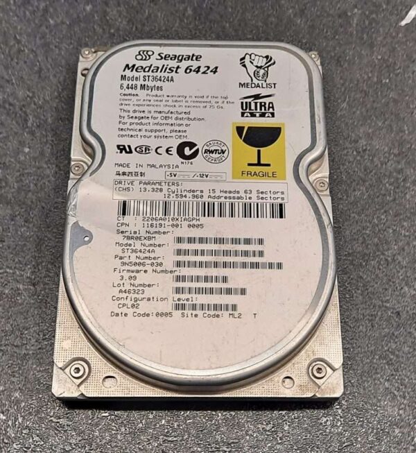 Disque dur IDE Seagate ST36424A Medalist 6424 6.4GB Internal 5400RPM 3.5