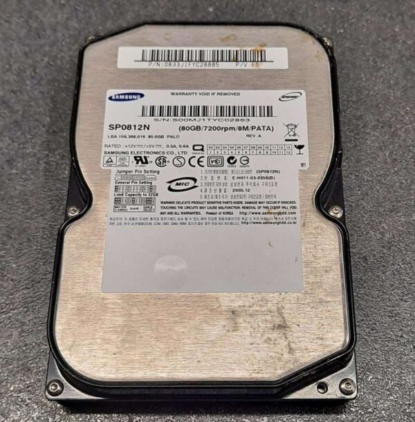 Disque dur ide Samsung sp0812n - 80gb - ide - 7200rpm - 8MB cache