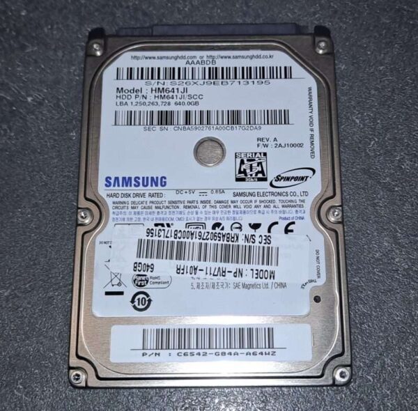 Disque dur Samsung HM641JI Sata 2.5" 640 Go PCB S3M REV.02