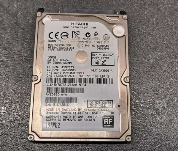 Disque dur Hitachi 5k750-500 500GB Sata 2.5"