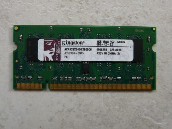 Mémoire KINGSTON - SO-DIMM - 1 GB Go - DDR2 PC2 6400S - 800 MHz