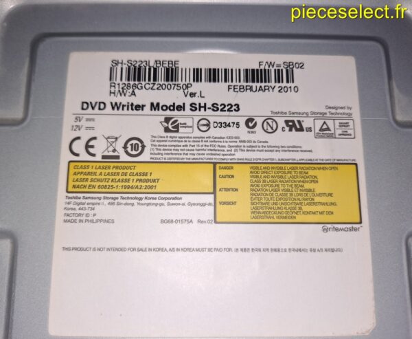 Lecteur Graveur DVD Sata Samsung SH-S223 – Image 2