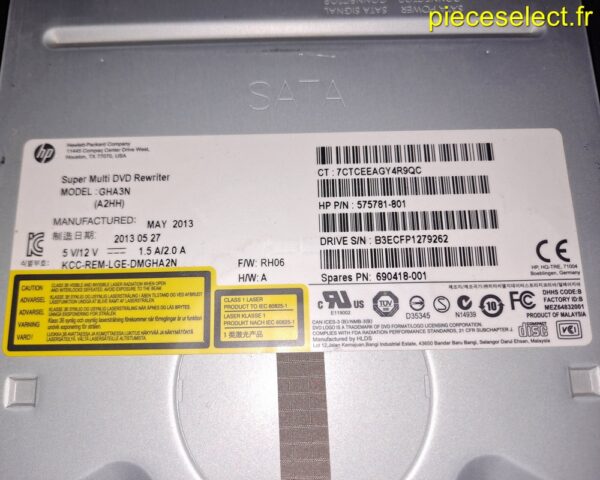 Lecteur graveur CD-DVD HP Sata GHA3N – Image 2